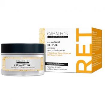 Crema Facial Hidratante Camaleon Piel Radiante con Retinal, 50ml, con vitamina C encapsulada, disminuye arrugas, aporta luminosidad, vegano