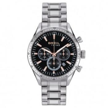 Reloj BREIL JATO HOMBRO EXSITURE MONO-NEGRA movimiento QUARTZ CHRONOGRAPH con PULSERA DE ACERO PLATEADO Mod. EW0657