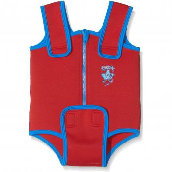 Speedo 8-11344C314 Traje de Neopreno, Unisex bebé, Risk Red/Neon Blue, 9/12 Meses