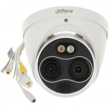 Cámara IP Domo Lite Mini Híbrida Térmica + Visible Dahua TPC-DF1241-B3F4-S2, 256x192, 4MP, Lente 3.5+4mm, Po