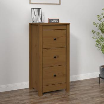 Aparador de madera maciza de pino marrón ámbar 40x35x80 cm