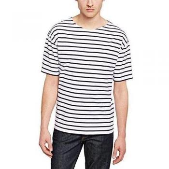 Armor Lux 1527 Men's Short Sleeve Striped T-Shirt, White, XX-Small