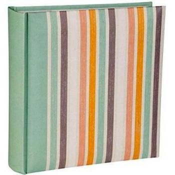 Kenro Candy Stripe Memo 200 6x4''/10x15cm Photo Album Green [CAN201GN]