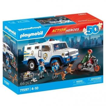 PLAYMOBIL Action Heroes Transporte Dinero Policía - 71597