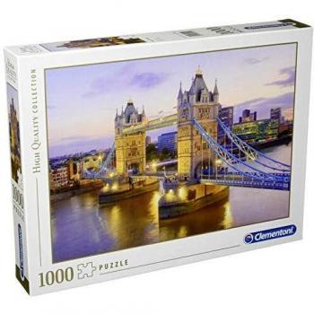 Clementoni - Puzzle 1000 piezas paisaje ciudad Tower Bridge Londres, Puzzle adulto Londres