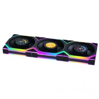 Ventilador Lian Li UNI FAN SL Inalámbrico LCD ARGB PWM 120 mm (Pack de 3, incluye controlador, color negro)