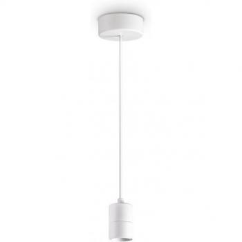 Lámpara colgante de diseño Set 1 bombilla Metal, aluminio blanco Ideal Lux - set up Plafón colgante Slim Blanco