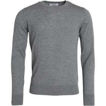 Dolce & Gabbana Ash Gray Wool Crew Neck Pullover Sweater - IT50 | L