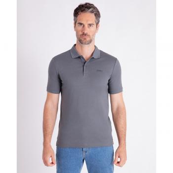 Calvin Klein Slim Fit Men's Blue Cotton Polo Shirt - XL Size with Button Fastening