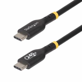 Adaptador de Corriente USB-C Startech USB 2.0 - Cable de Carga USB Tipo C de 2m - Certificación USB-IF - PD de 240W EPR - Recubrimiento de TPE - Macho