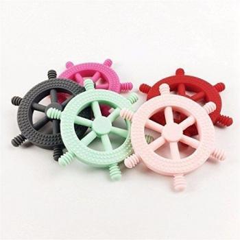 Baby Sensory herramienta de la nave del timón de silicona en forma de los granos masticables Colgante Mordedor para bebés 5pc encantos del corchete Breakaway niño Juguetes