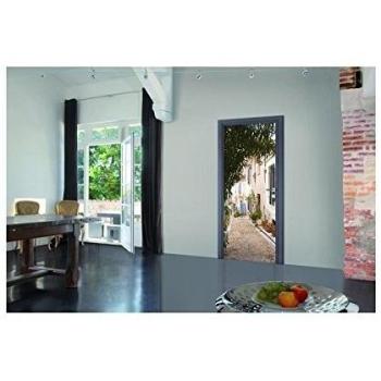 Pegatinas para puerta la Rue du village, L 93cm x H 205cm