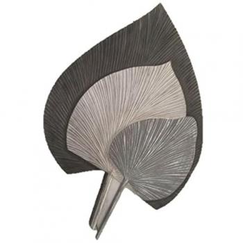 Decoración de Pared DKD Home Decor Gris Madera MDF Hoja de planta (59 x 2 x 91 cm)