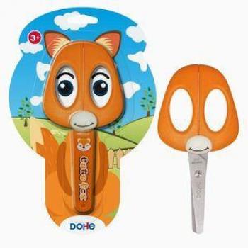 Dohe Tijeras Escolares 13 cm Zorro con Mango de Plástico y Funda