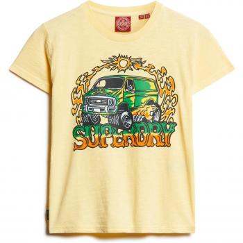 Camiseta ajustada gráfica neón Motor para mujer de Superdry, color amarillo