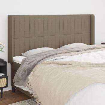 Cabecero con orejas de tela gris taupe 183x16x118/128 cm vidaXL