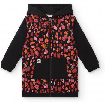 Chaqueta de niña Tuc Tuc con capucha negra y estampado Dark And Roses