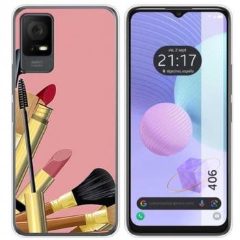 Funda de Silicona para TCL 406 con Diseño de Brochas y Dibujos