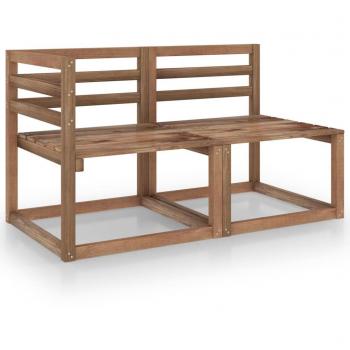 vidaXL Set de muebles de jardín 2 piezas madera pino impregnada marrón