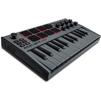 Akai MPK Mini MK3 - 25-Key MIDI Controller with Built-in Pads, USB Powered, Compact Design, Velocity-Sensitive Keys, Assignable Knobs, Arpeggiator Functionality, Includes Software Suite