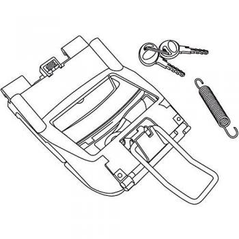 Shad D1B45MAR Recambio Maneta de Cerradura de Baúl Sh45, Plata