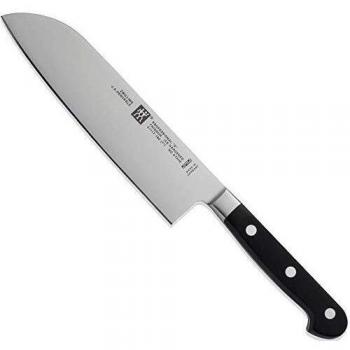 ZWILLING Cuchillo Santoku, Longitud de la hoja: 18 cm, Hoja grande, Mango especial de acero inoxidable/plástico, Profesional S