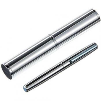 Bolígrafo Inoxcrom Mini Inoxcrom M3 Your Line Cromado zona de agarre de goma en tono azul claro