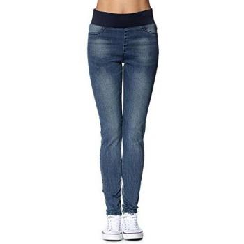 FREEQUENT High-Waisted Blue Skinny Stretch Denim Jeans for Women, Size M