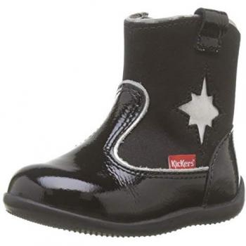 Botas KICKERS Biboots Niña y Niño, Negro Brillante, Talla 20 EU