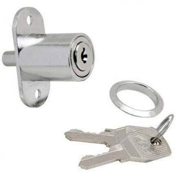 Wolfpack Linea Profesional 3030055 Cerradura Puerta Corredera con Pulsador 347/27 mm. Cromado, Multicolor