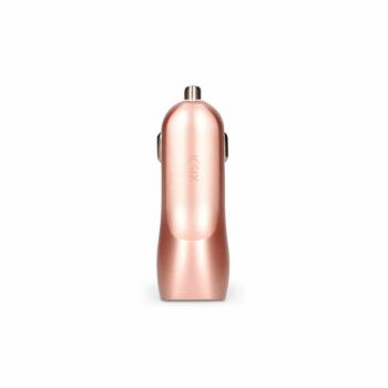 Cargador de Coche Contact Rosa 10W USB A X 2 con Doble Puerto de Carga