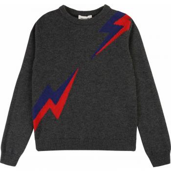 Zadig & Voltaire Intarsien Blitze - Jersey Infantil con Cachemira Anthrazit/Charcoal 134/140 cm