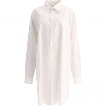 Maison Margiela Women's Oversized Cotton Shirt in White | Size 38 | S51DT0014S43001100