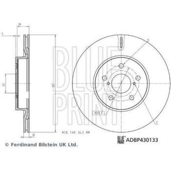 Disco de freno BLUE PRINT ADBP430133, tipo: disco de freno, características: alta calidad, diseño optimizado para un rendimiento superior, fabricado con materiales duraderos, resistencia a la corrosión, fácil instalación y ajuste