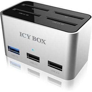 Icybox ib-880 4 Bay – Lector de tarjetas SD con 3 puertos hub usb