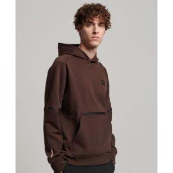 Sudadera con capucha Tech marrón oscuro para hombre de Superdry