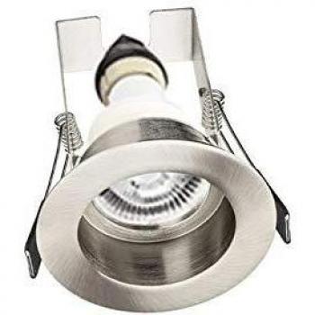 Downlight Empotrado LED Evofire IP65 Níquel Satinado con Soporte GU10 y Protección de Aislamiento