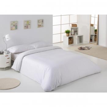 ESTELA - Funda nórdica Combi Liso Cala Color Blanco - Cama de 135/140 cm. - 100% Algodón - 144 Hilos