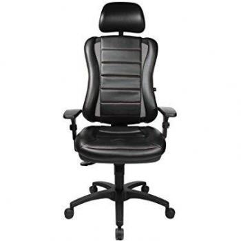 Silla de oficina ergonómica Topstar Head Point RS negra con apoyabrazos y ajuste de altura
