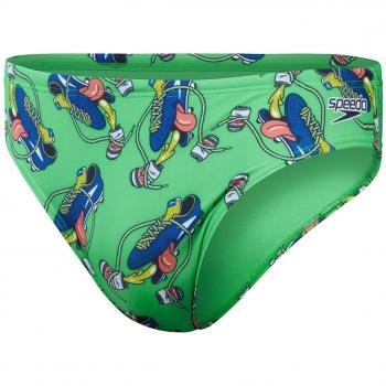 Bañador de hombre Speedo Fundies 5cm Escape Brief en color verde y azul
