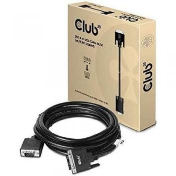 Cable DVI-A a VGA M/M 3m 28 AWG Negro Club3D