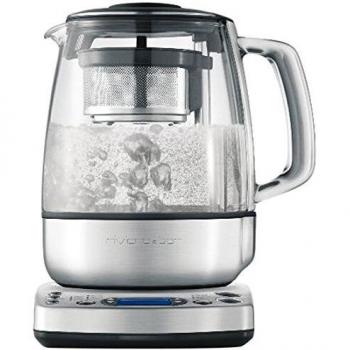 Riviera & Bar QD870A Electric Fully Automatic Teapot - 800 Stainless Steel/Schott Duran Glass - 22 x 22 x 26 cm