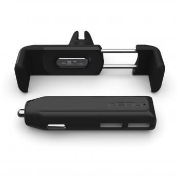 Kenu CK1-KK-NA - Soporte para coche y cargador multi USB, color negro