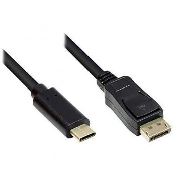 Cable Adaptador USB-C a DisplayPort 1.2, 4K UHD 60Hz, 5m, Color Negro