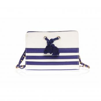 VENCA Bolso cerrado por cremallera mujer by VencaStyle - 013370,AZUL/BLANCO,UNICA