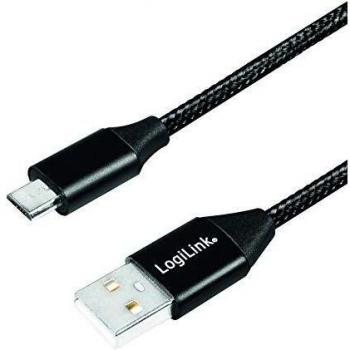 Cable de carga y sincronización LogiLink USB 2.0, USB-A a micro-USB, 0,3 m