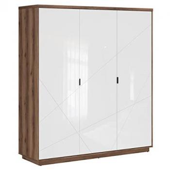 Armario 3 puertas estratificado beige y blanco Sven