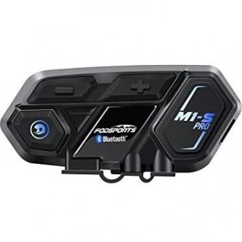 FODSPORTS Intercomunicador Casco Moto 2000m Auriculares Bluetooth Intercomunicador 8 Jinetes Simultáneamente,Reducción de Ruido CVC,La Guía De Voz De GPS