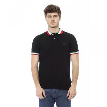 Baldinini Trend Black Cotton Polo Shirt - 3XL