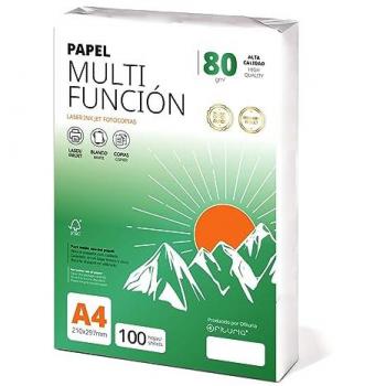 Folios A4 80g, 100 Hojas, Papel Multiusos para Impresoras Láser e Inyección, Fotocopiadora, Ideal para Oficina y Material Escolar